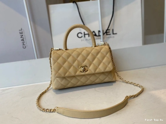 First Bag Ru CHANEL WITH HANDLE FLAP TOP BAG 0813